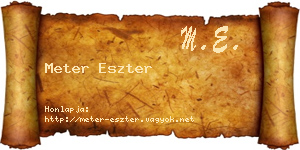 Meter Eszter névjegykártya